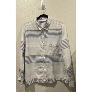 VICTORIA SECRET Striped Blue White Yellow PJ Top
